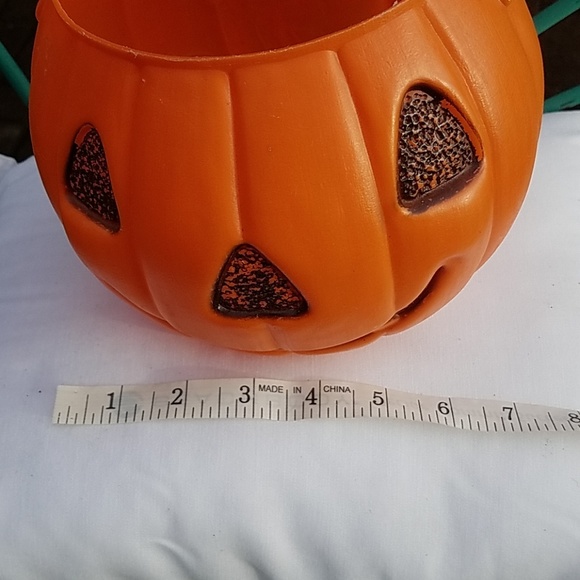 Vintage A. J. Renzi Leominster,Massachusetts blow mold jack o latern bucket pail - Picture 5 of 6